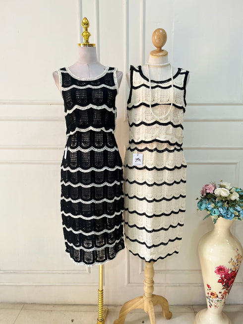 Spring Crochet Tank Tops With Skirts Sets